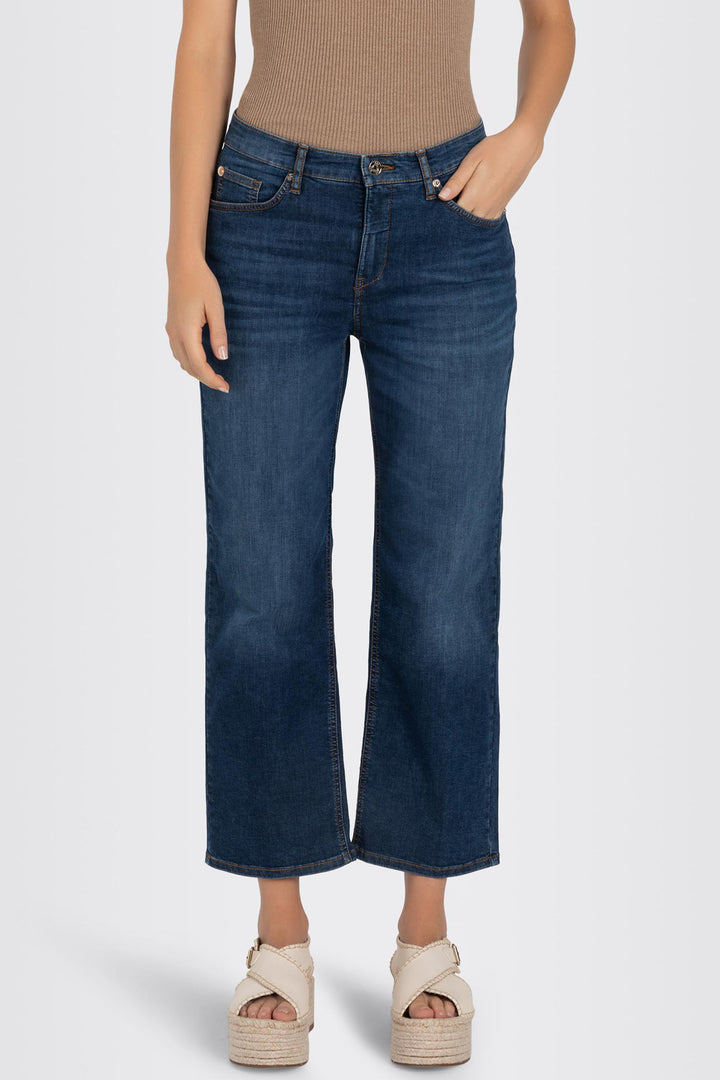 Mac 5984-9B-0391L D544 Blue Stone Light Denim Culotte Jeans - Olivia Grace Fashion