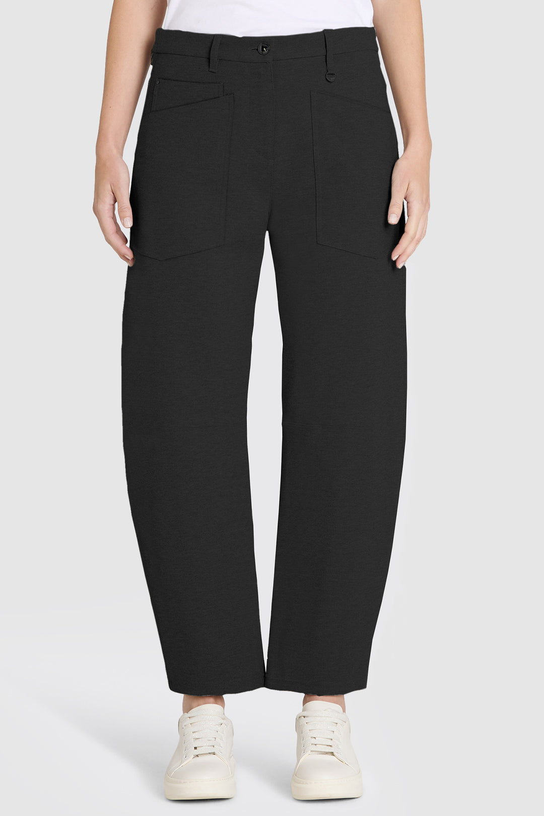 Mac Baggy Smart Black Light Jersey Trousers - front view