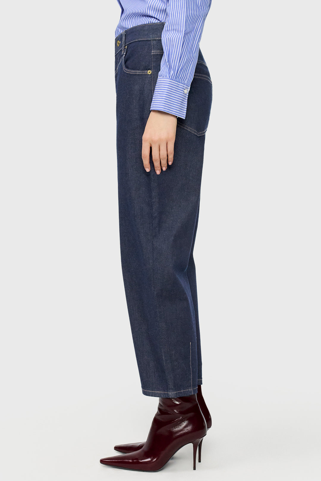 Mac Bobbie Blue Fashion Rinsed Barrel Jeans, side view