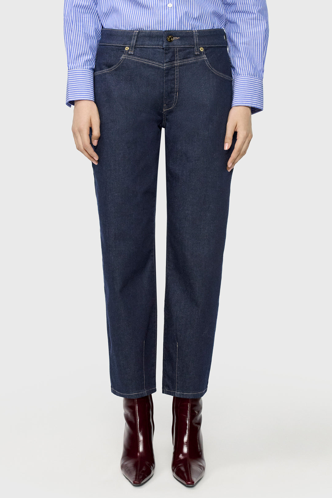 Mac Bobbie Blue Fashion Rinsed Barrel Jeans, front view