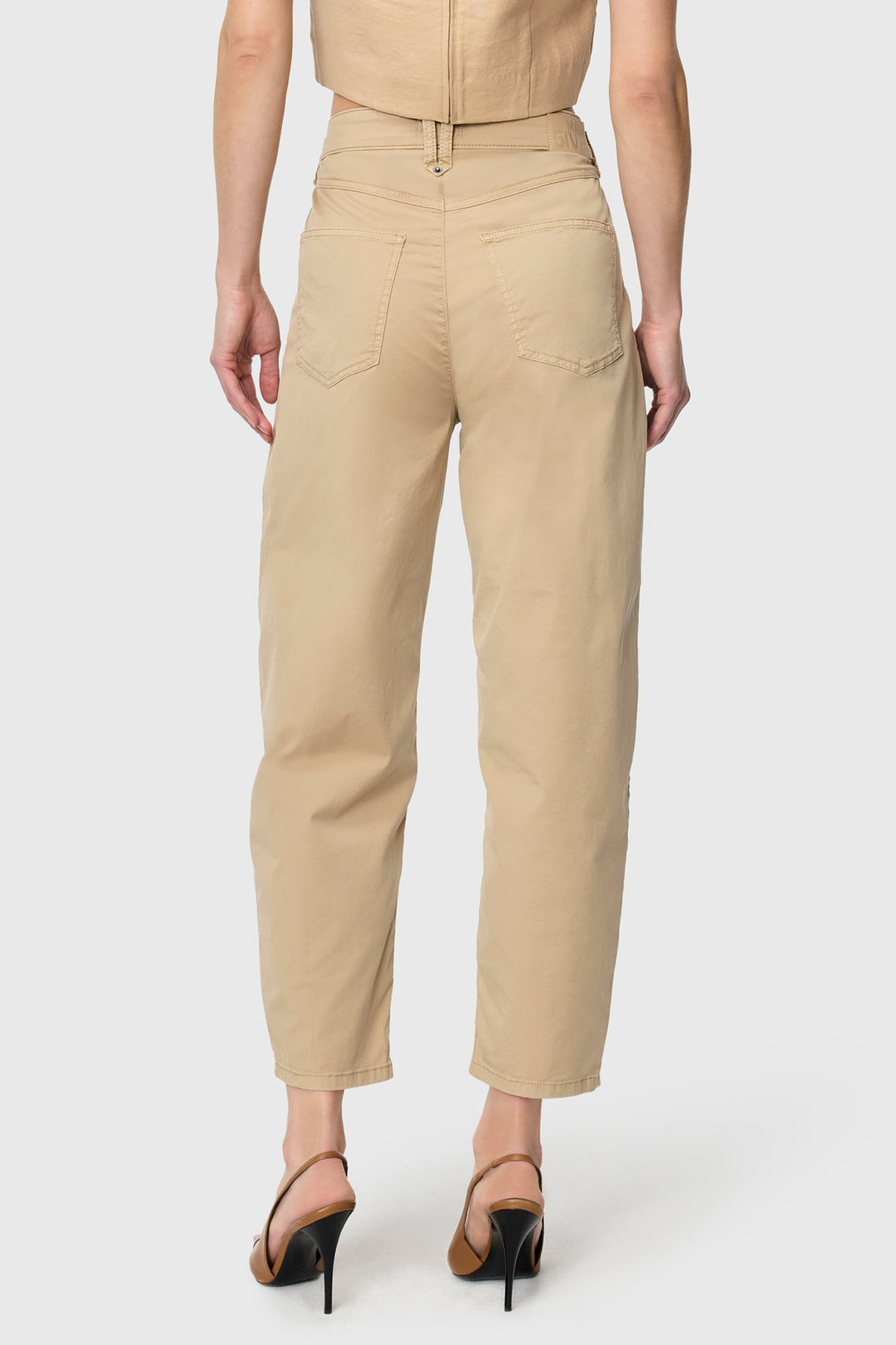 Mac Bora 2.3 Zip Golden Terra Antique Authentic Stretch Gabardine Trousers 3141-00-0434L 257A, back view