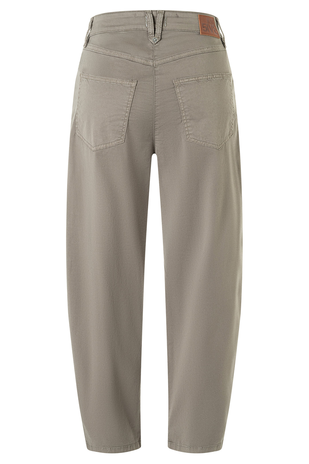 Mac Bora 2.3 Zip Mat Green Antique Authentic Stretch Gabardine Trousers 3141-00-0434L 662A, back view, flat