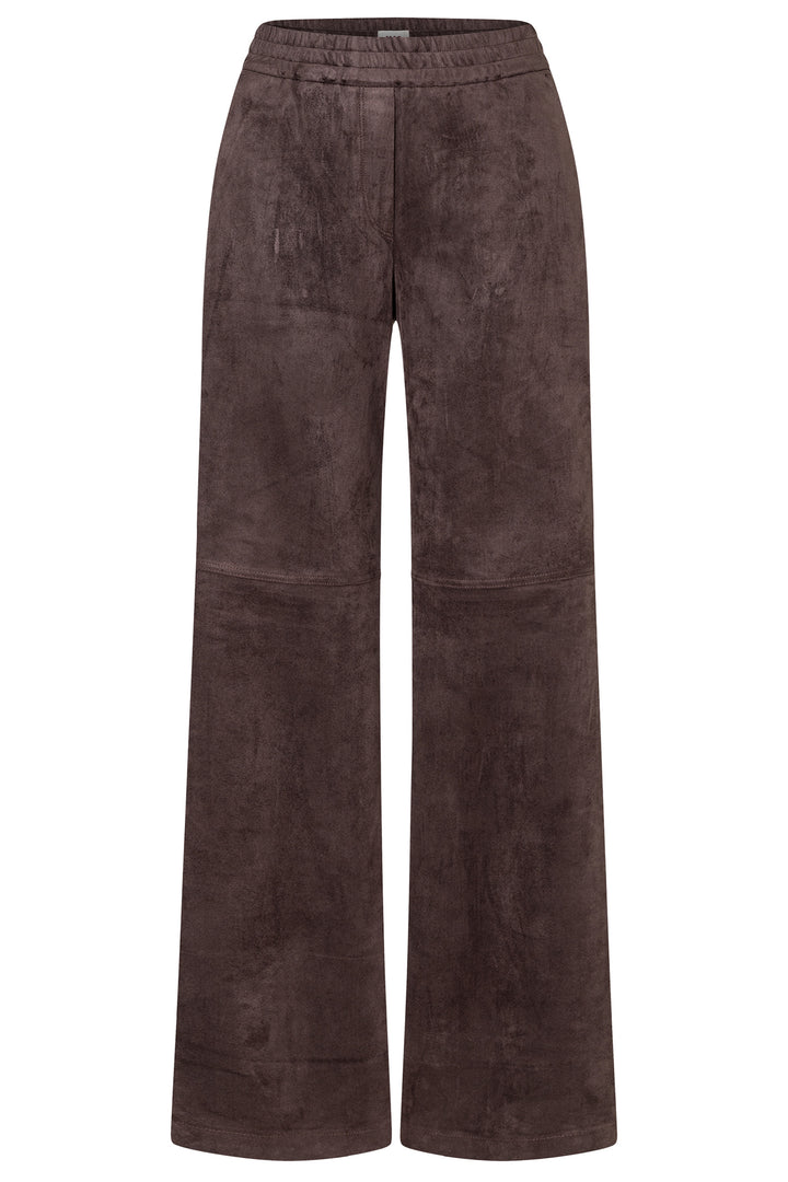 Mac Chiara Truffle Brown Velour Trousers 32L - packshot, front