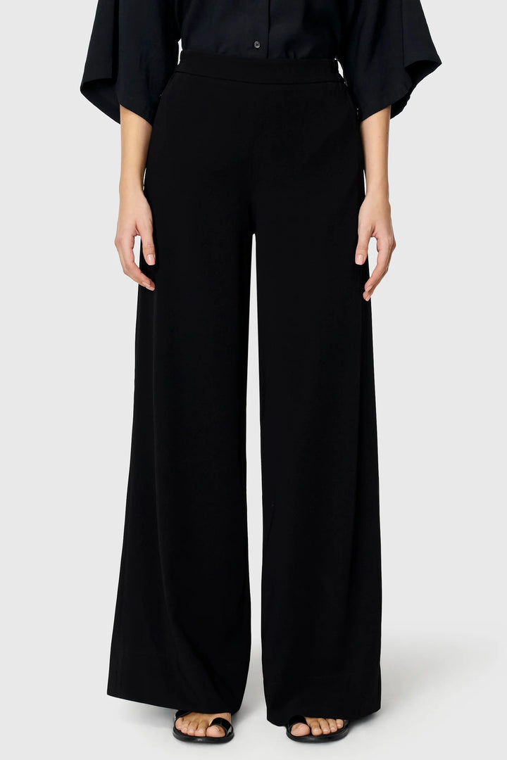Mac Coralie Black Floating Crepe Trousers 32L 3421-00-0231L