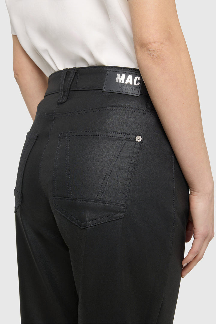 Mac Danni 2.3 Black Coated Cotton Tencel Trousers - detail, back pocket