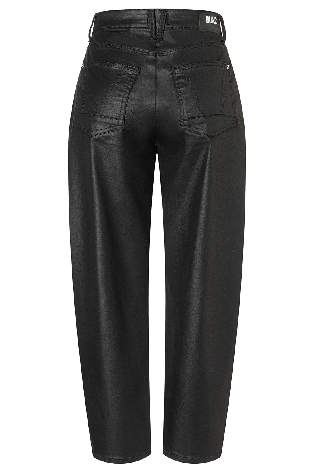 Mac Danni 2.3 Black Coated Cotton Tencel Trousers - packshot, back
