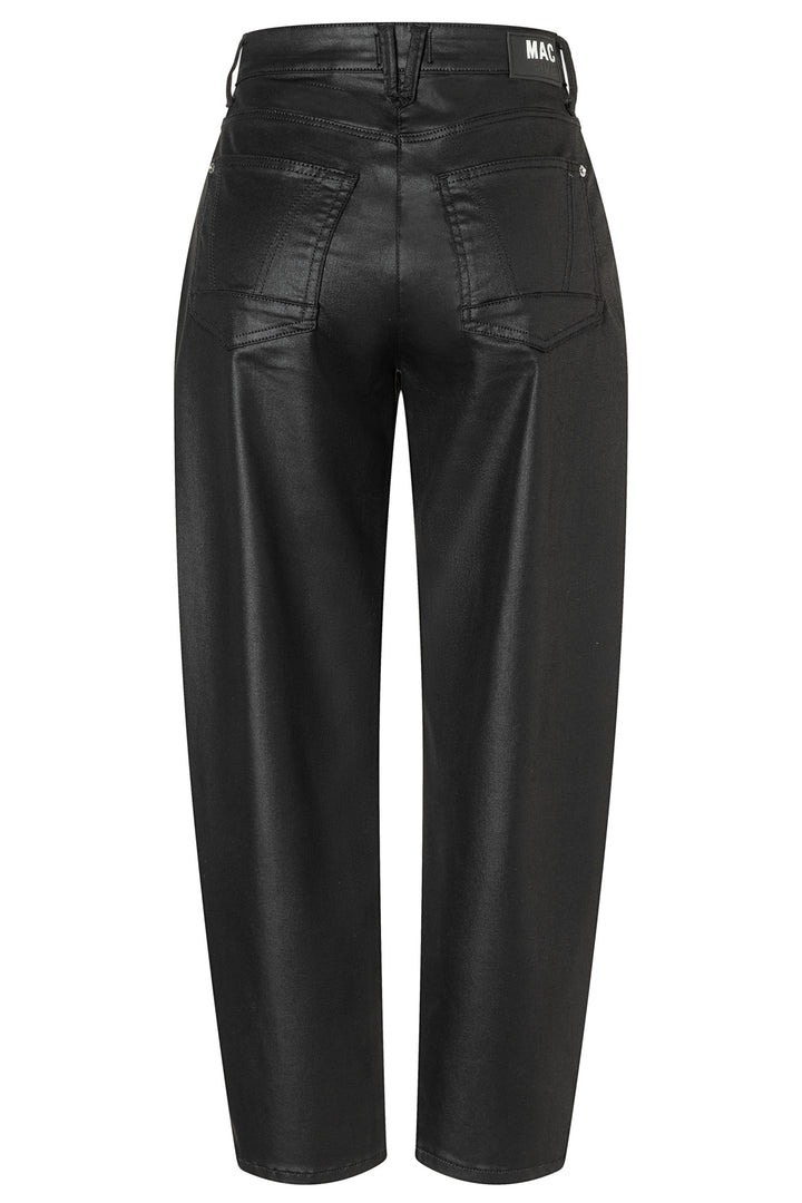 Mac Danni 2.3 Black Coated Cotton Tencel Trousers - packshot, back
