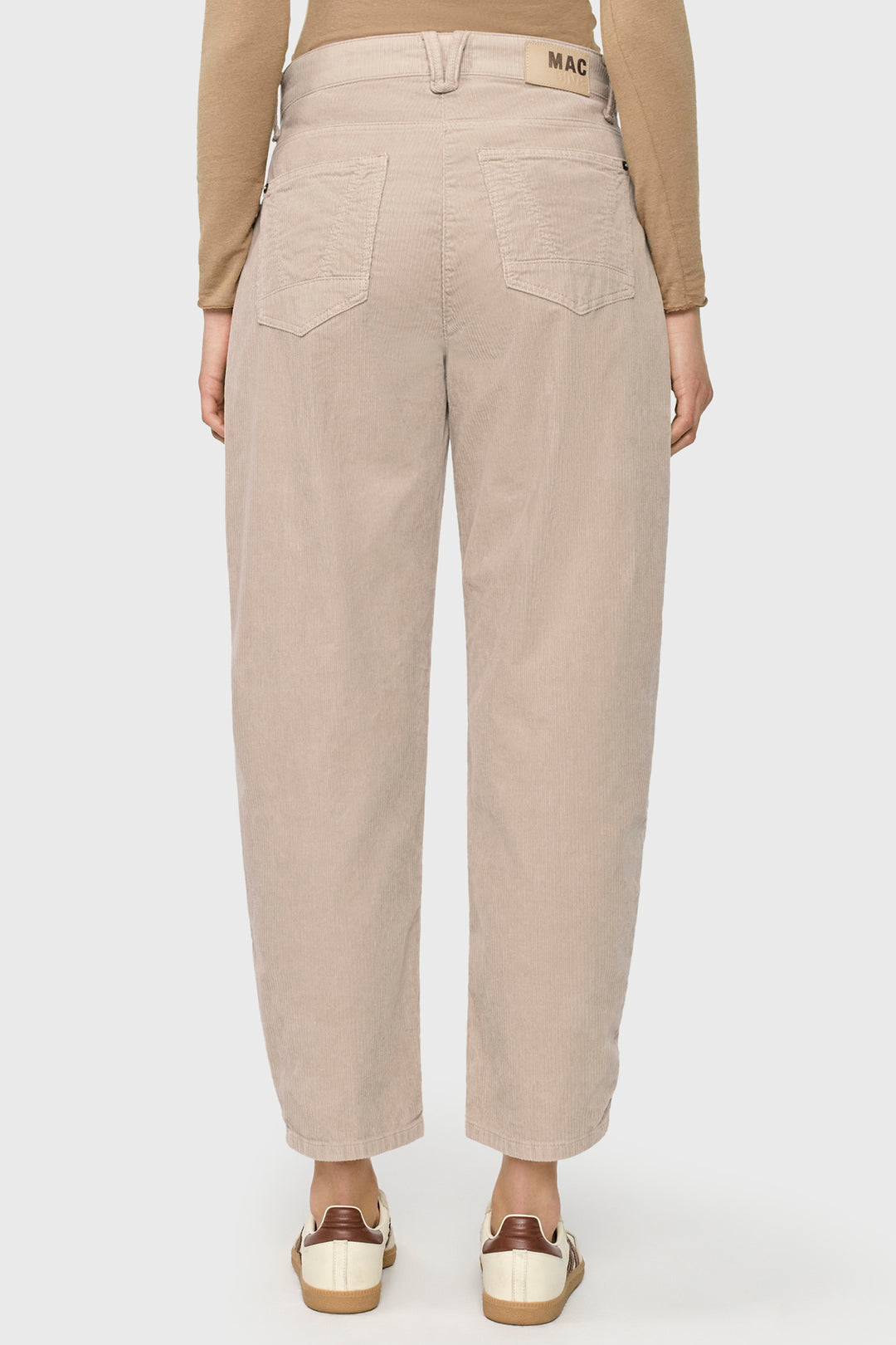 Mac Danni 2.3 Light Beige Kitt Fancy Corduroy Trousers - back view