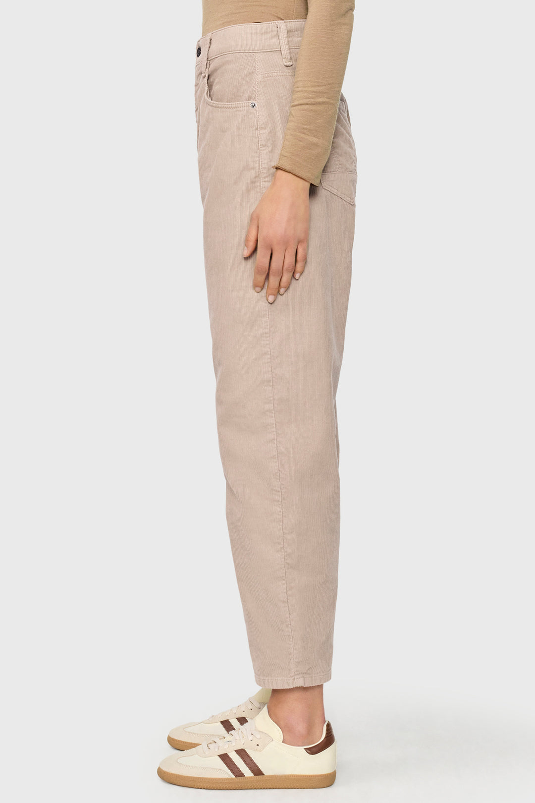 Mac Danni 2.3 Light Beige Kitt Fancy Corduroy Trousers - side view