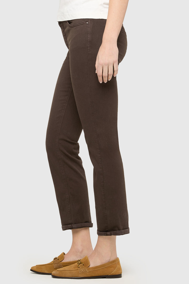 Mac Dream Cropped Deep Brown Dream Denim Jeans 27L - side view