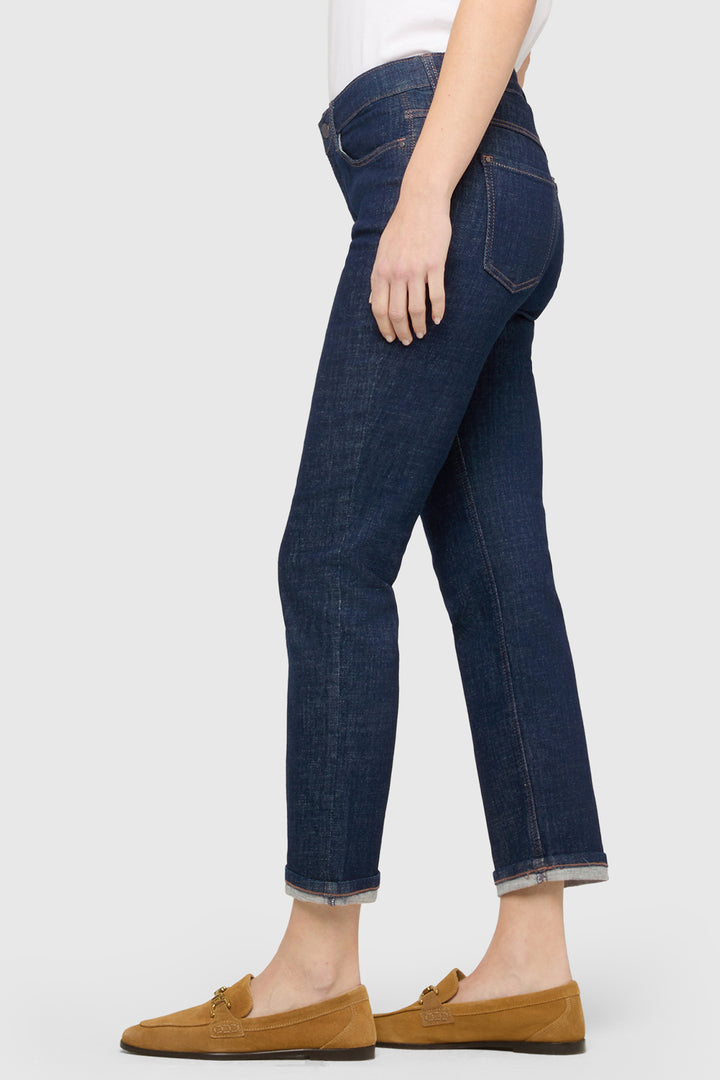 Mac Dream Cropped Fashion Rinsed Blue Jeans, side view