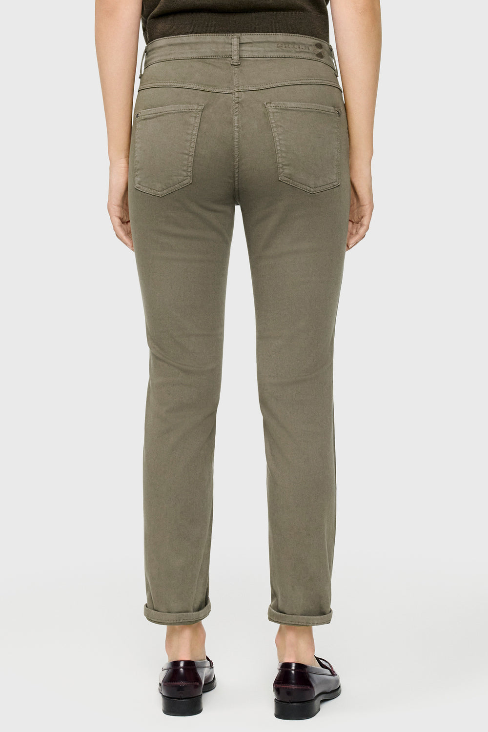 Mac Dream Cropped Olive Night Green Dream Denim Jeans 27L - back view