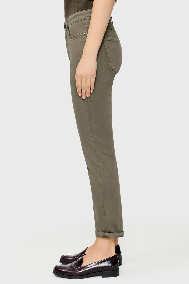 Mac Dream Cropped Olive Night Green Dream Denim Jeans 27L - side view