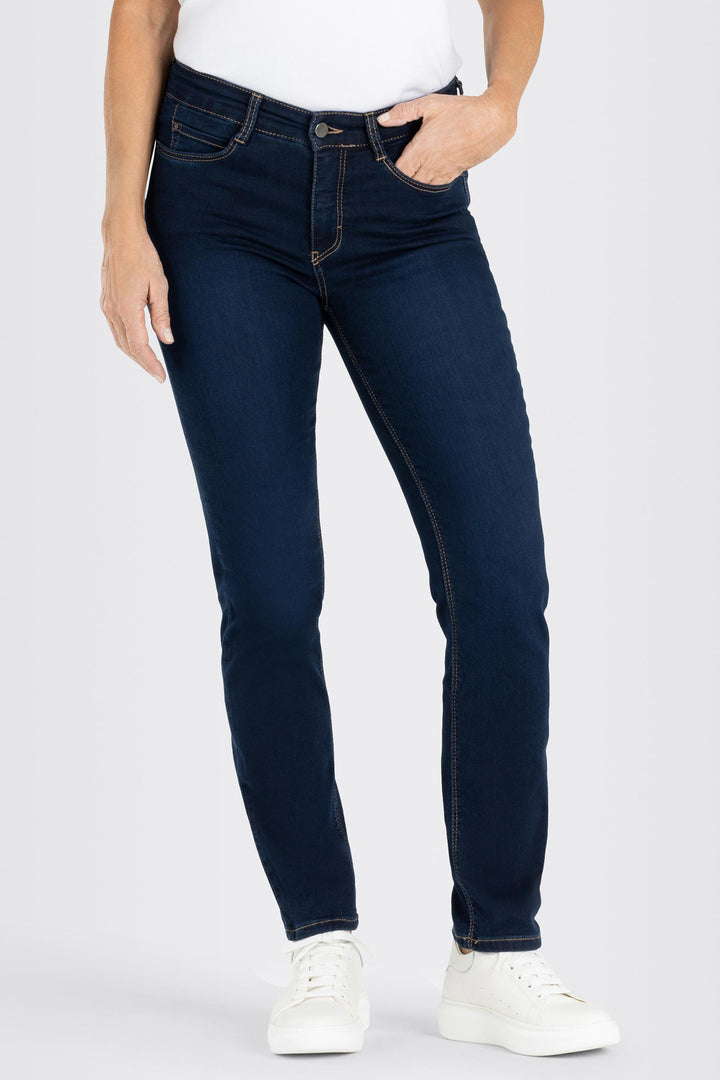 Mac Dream Dark Washed Blue Jeans, front view