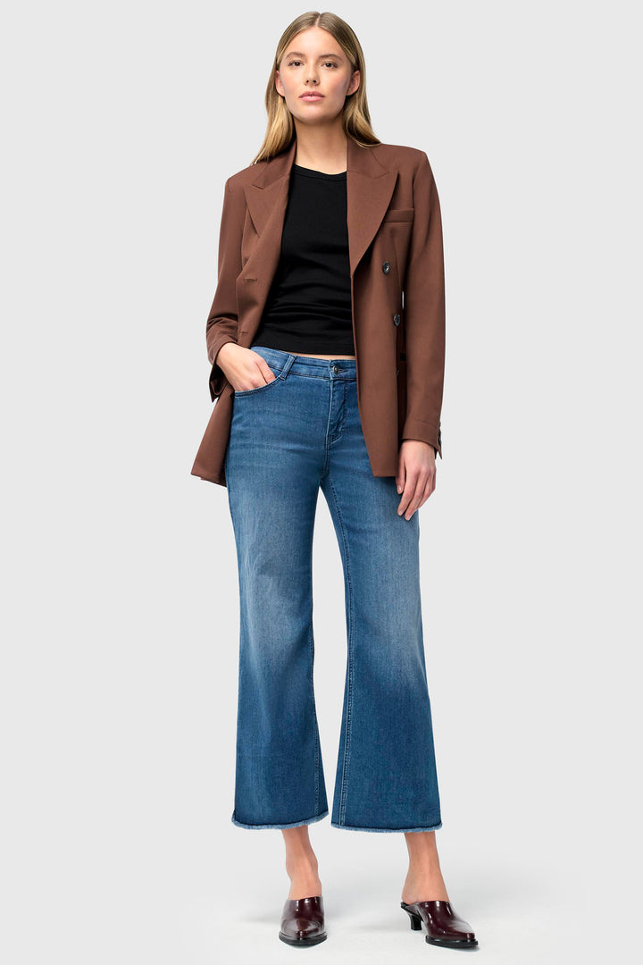 Mac Dream Jeans Blue Wide Crop 5438-90-0351L D597 - Olivia Grace Fashion