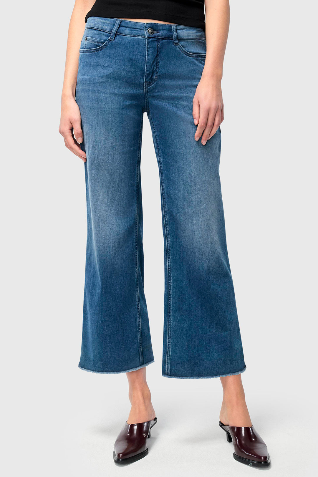 Mac Dream Jeans Blue Wide Crop 5438-90-0351L D597 - Olivia Grace Fashion