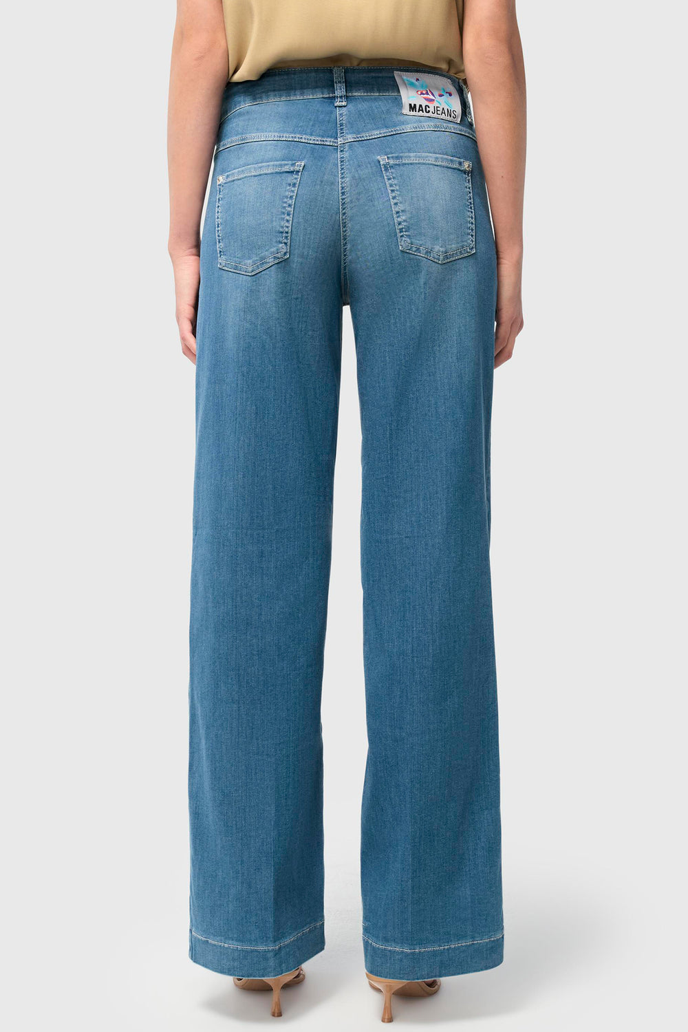 Mac Dream Jeans Wide Summer Mid Blue 5441-90-0351L D490 32 Inch Leg - Olivia Grace Fashion
