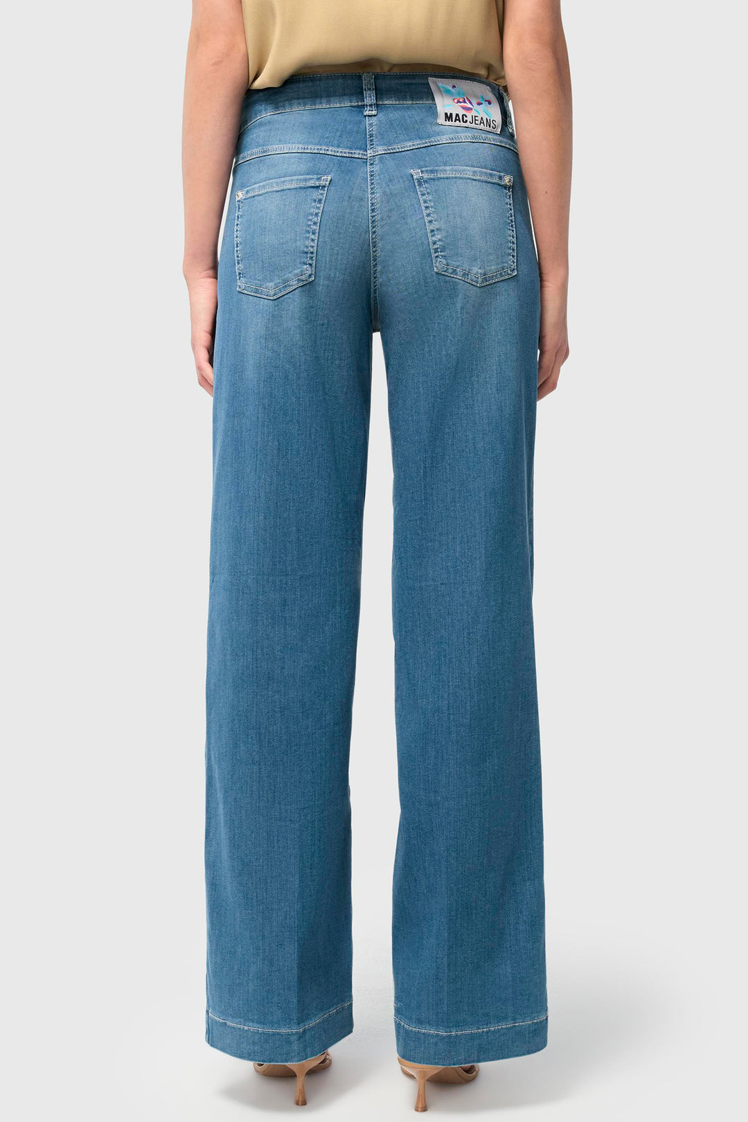 Mac Dream Jeans Wide Summer Mid Blue 5441-90-0351L D490 32 Inch Leg - Olivia Grace Fashion
