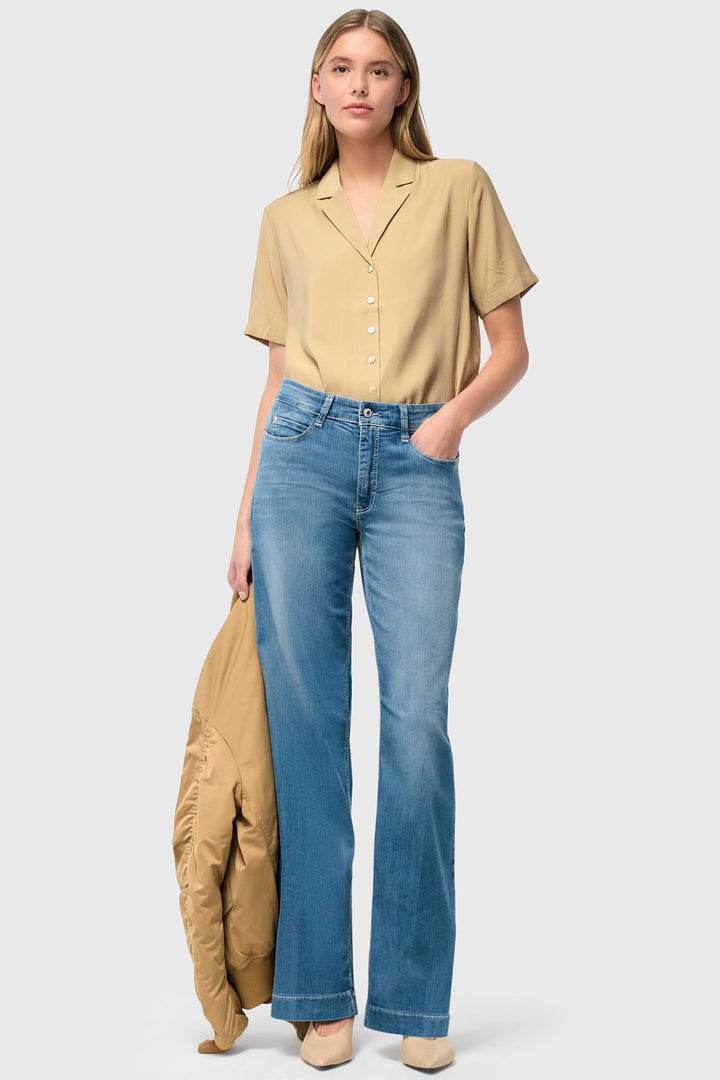 Mac Dream Jeans Wide Summer Mid Blue 5441-90-0351L D490 32 Inch Leg - Olivia Grace Fashion