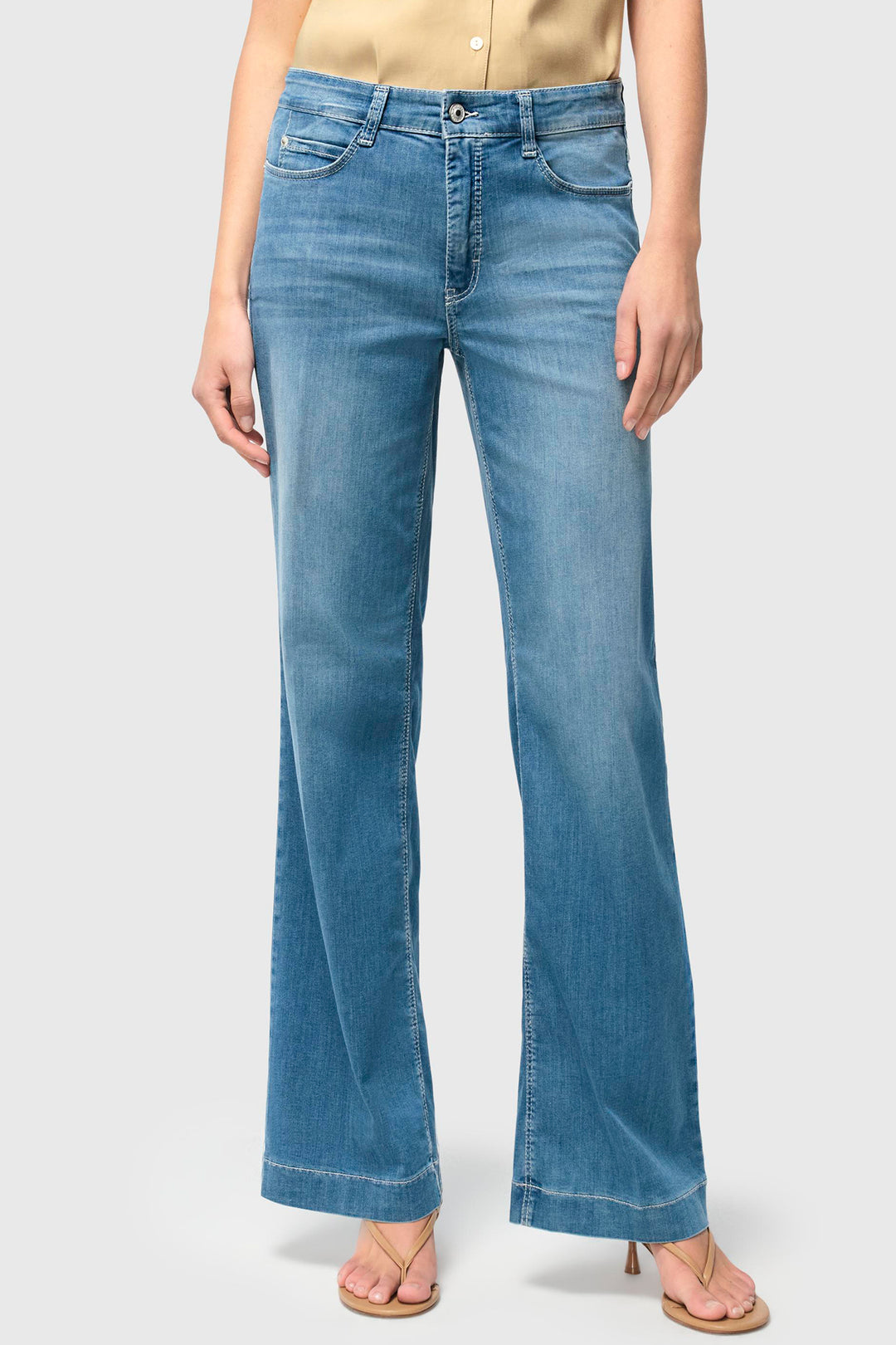 Mac Dream Jeans Wide Summer Mid Blue 5441-90-0351L D490 32 Inch Leg - Olivia Grace Fashion