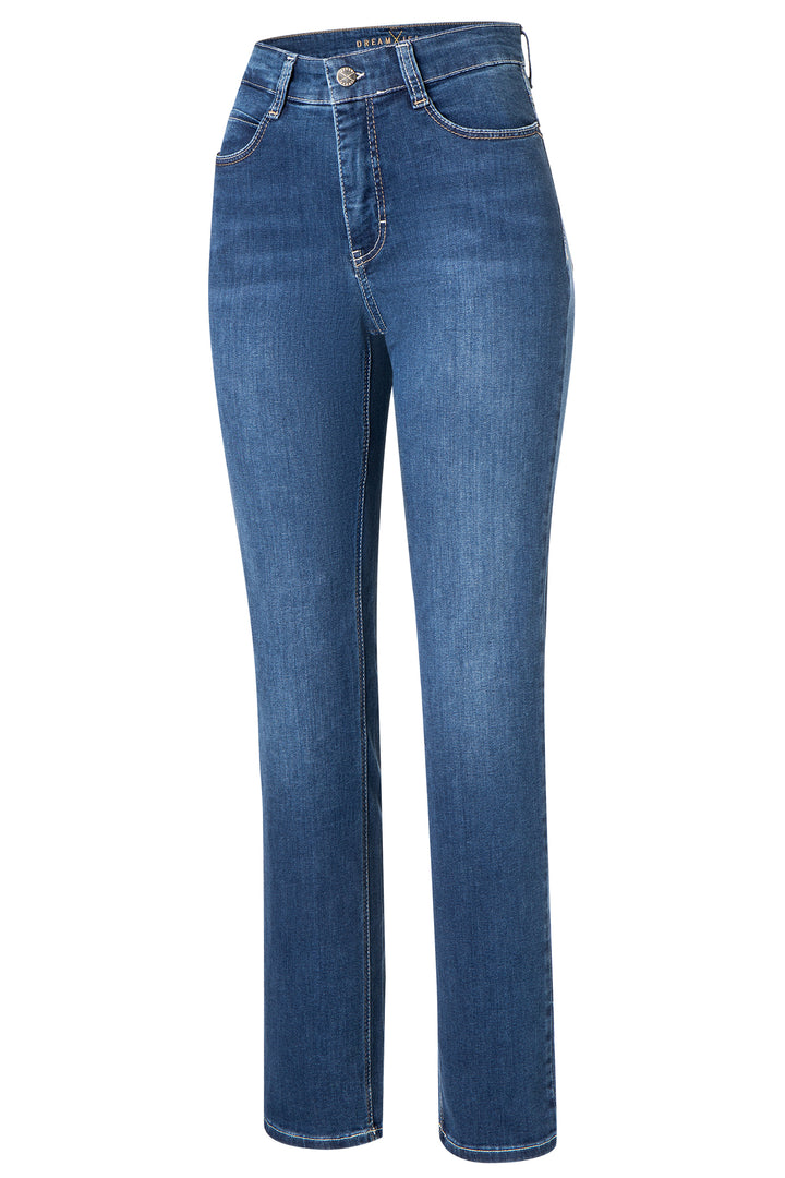 Mac Dream Mid Blue Authentic Wash Jeans, front packshot, alternate view