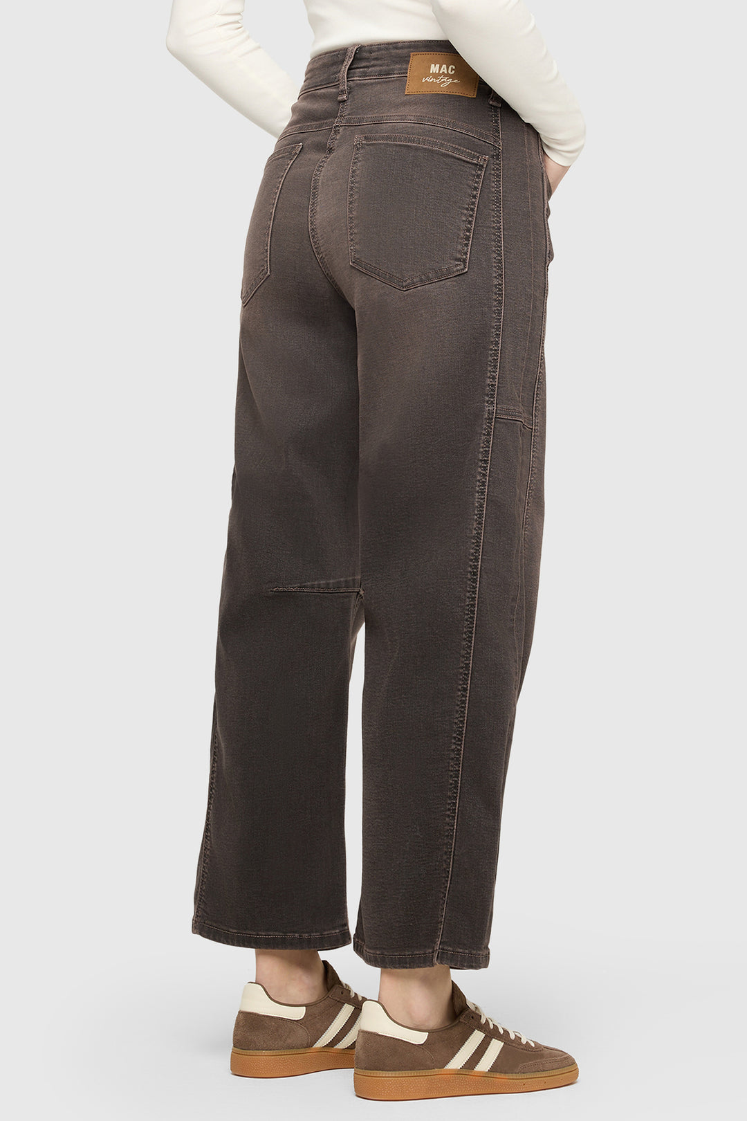 Mac Ohio Barrel Coffee Vintage Wash Brown Comfort Denim Jeans - back view