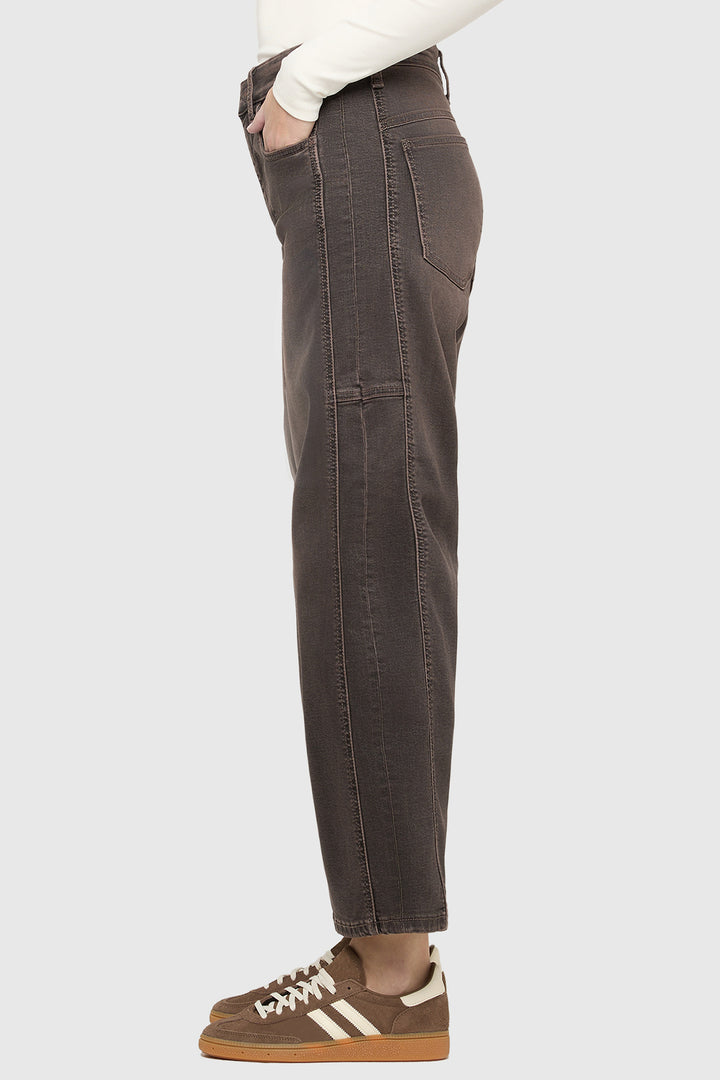 Mac Ohio Barrel Coffee Vintage Wash Brown Comfort Denim Jeans - side view