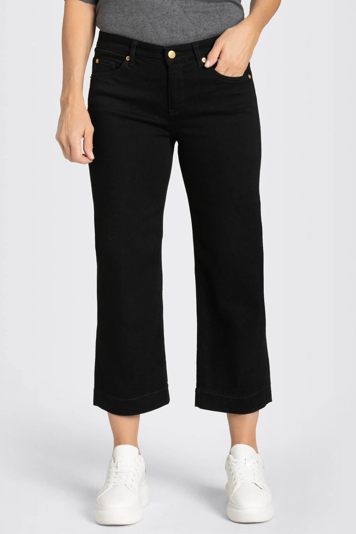 Mac Rich Culotte 2630-90-0389L Black Stretch Denim Jeans - Olivia Grace Fashion