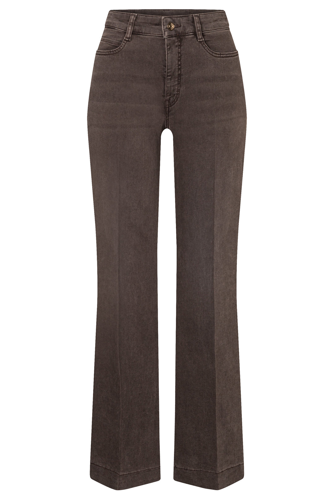 Mac Wide Brown Stone Wash Authentic Stretch Denim Jeans 32L - packshot, front