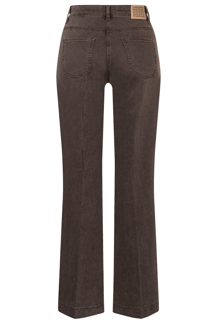 Mac Wide Brown Stone Wash Authentic Stretch Denim Jeans 32L - packshot, back