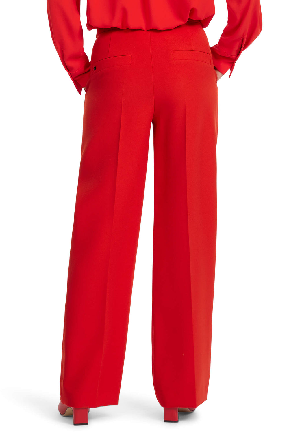 Marc Cain VC 81.52 W10 Red Wide Leg Trousers - Olivia Grace Fashion