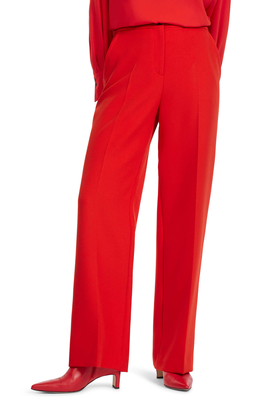 Marc Cain VC 81.52 W10 Red Wide Leg Trousers - Olivia Grace Fashion