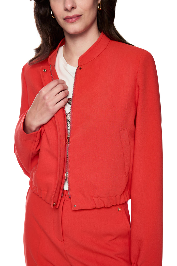 Marc Cain AC 31.15 W44 Red Stand Up Collar Jacket