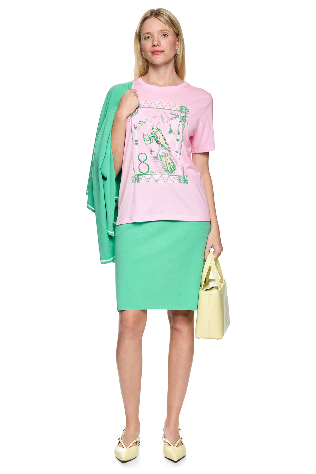 Marc Cain AC 48.11 J26 255 Pink Tulle Spring Fling Print T-Shirt