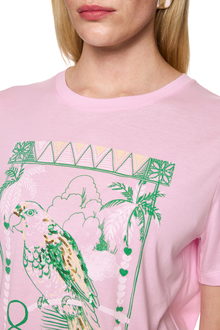 Marc Cain AC 48.11 J26 255 Pink Tulle Spring Fling Print T-Shirt