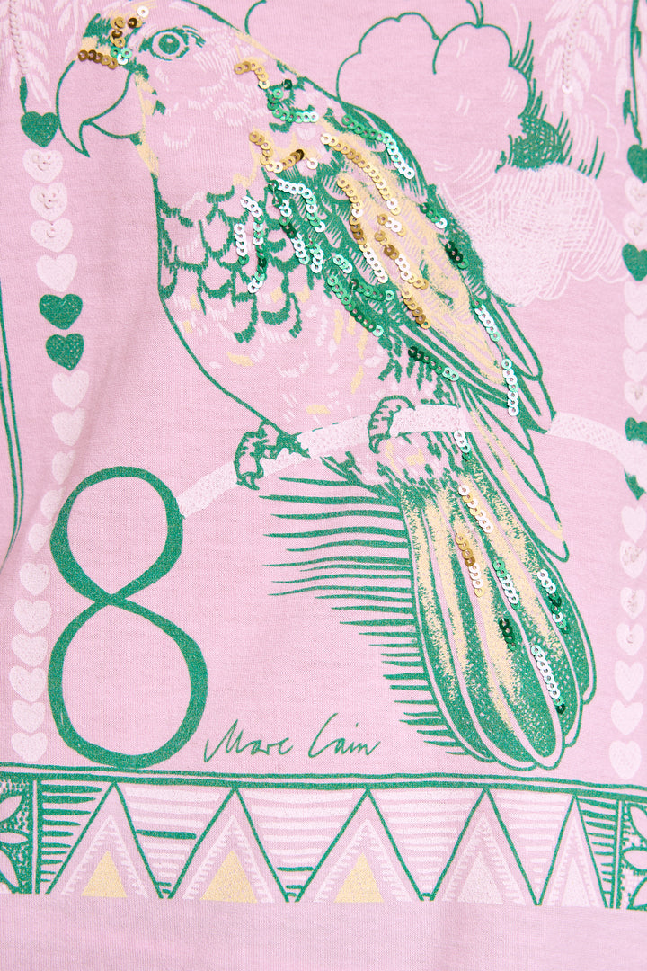 Marc Cain AC 48.11 J26 255 Pink Tulle Spring Fling Print T-Shirt