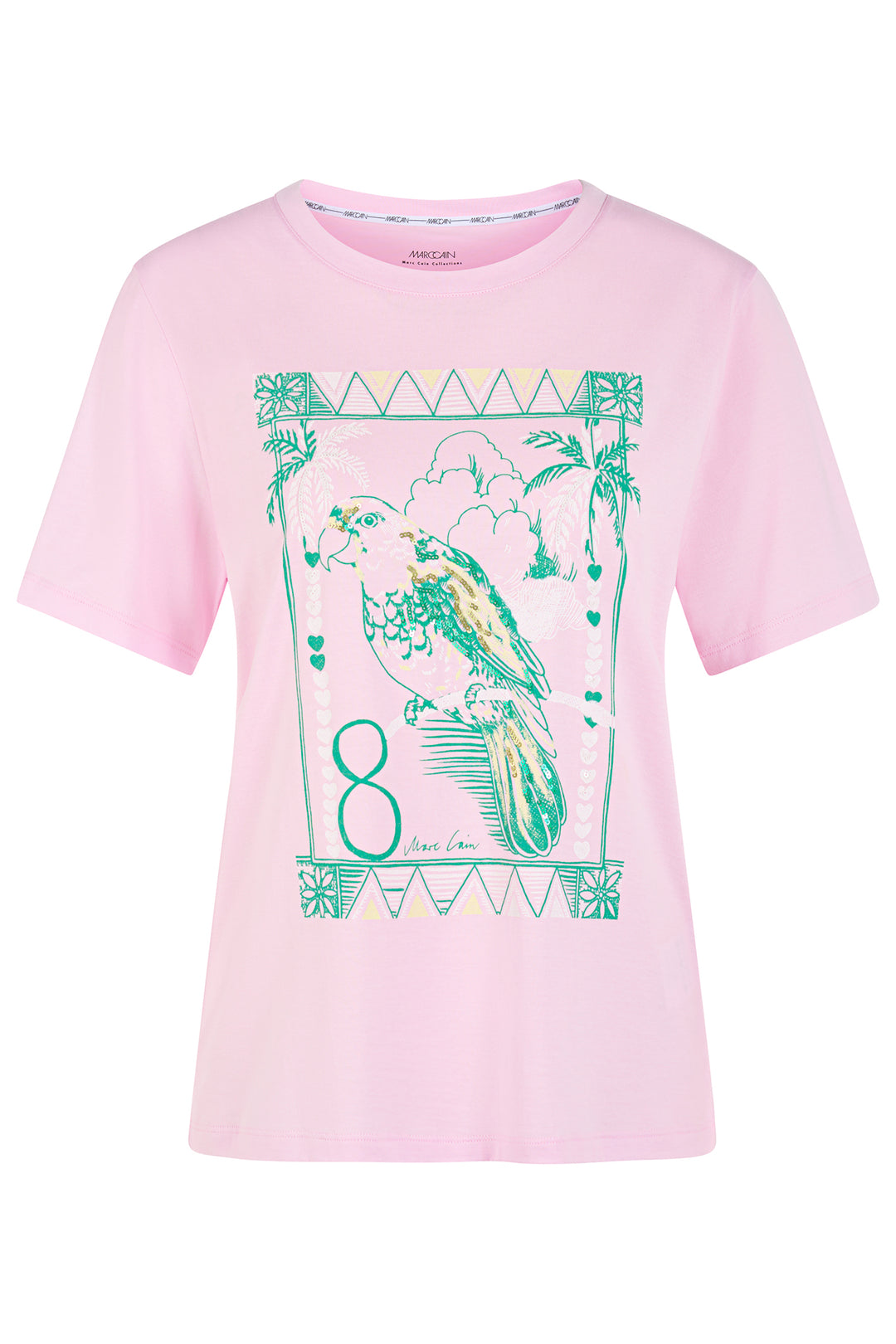 Marc Cain AC 48.11 J26 255 Pink Tulle Spring Fling Print T-Shirt