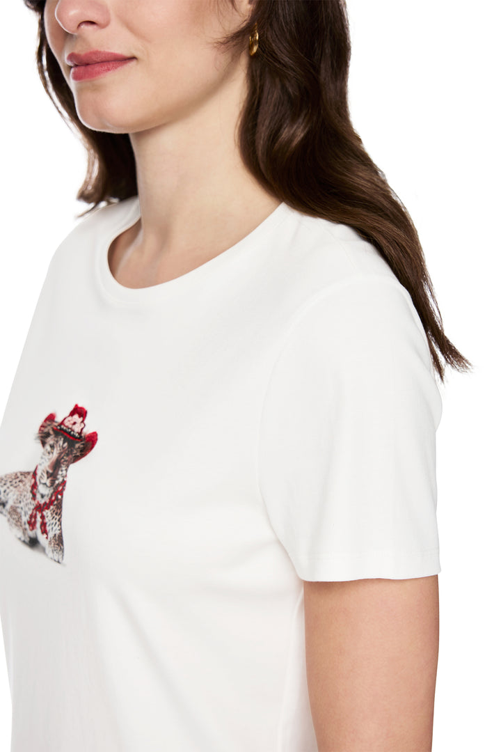 Marc Cain AC 48.32 J17 White Leopard Motif T-Shirt