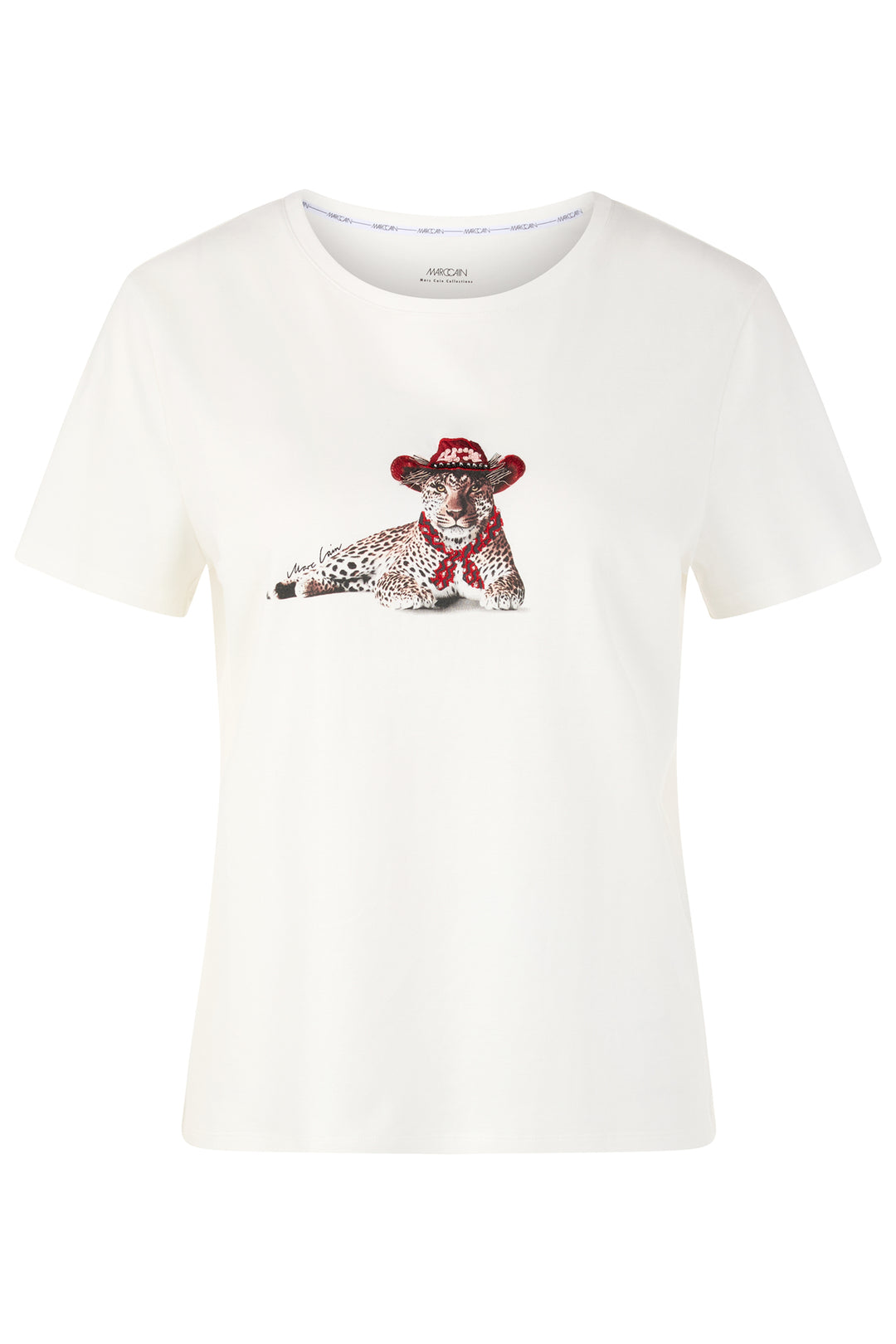 Marc Cain AC 48.32 J17 White Leopard Motif T-Shirt