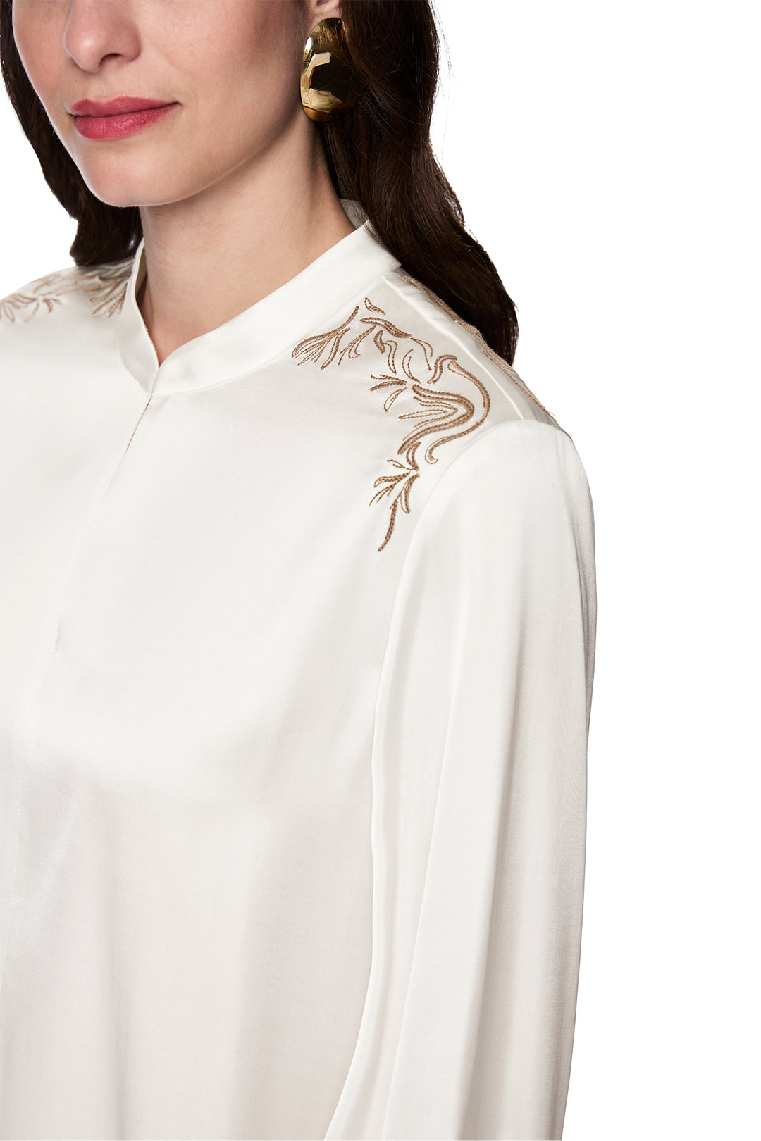 Marc Cain AC 51.13 W25 Cream Applique Detail Blouse