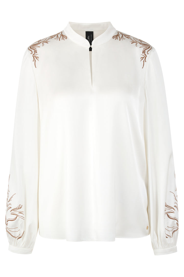 Marc Cain AC 51.13 W25 Cream Applique Detail Blouse