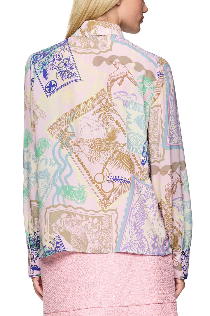 Marc Cain AC 51.22 W19 255 Pink Tulle Spring Fling Print Blouse