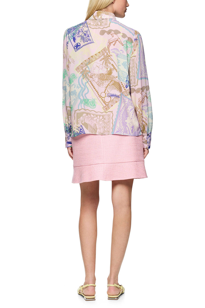 Marc Cain AC 51.22 W19 255 Pink Tulle Spring Fling Print Blouse