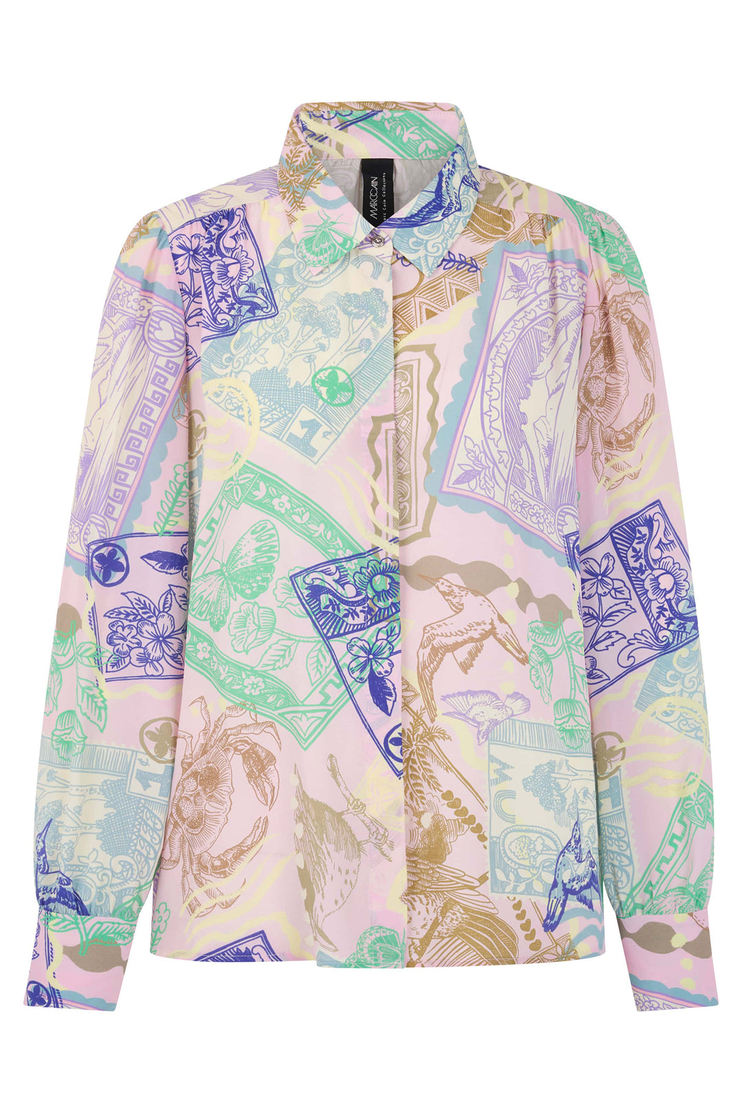 Marc Cain AC 51.22 W19 255 Pink Tulle Spring Fling Print Blouse