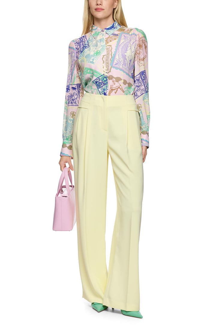 Marc Cain AC 81.38 W56 404 Deep Limonella Yellow Wide Leg Trousers