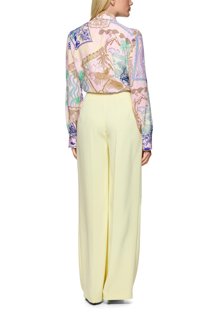 Marc Cain AC 81.38 W56 404 Deep Limonella Yellow Wide Leg Trousers
