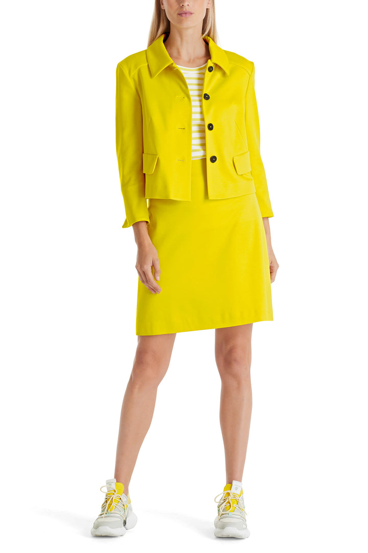 Marc Cain Additions WA 31.01 J24 431 Bright Sulphur Yellow Jersey Jacket - Olivia Grace Fashion