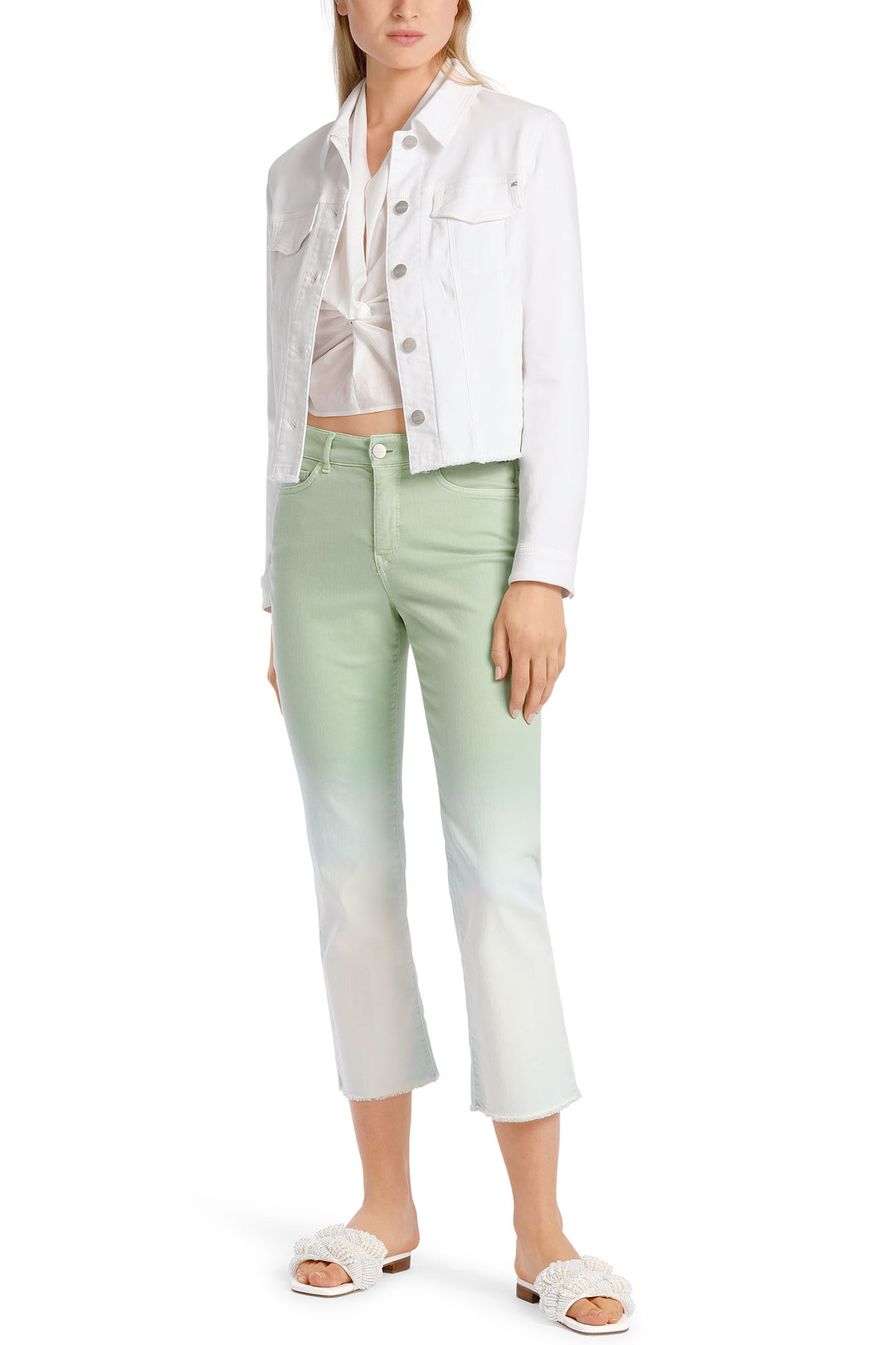 Marc Cain Additions WA 31.20 D50 100 White Denim Jacket - Olivia Grace Fashion