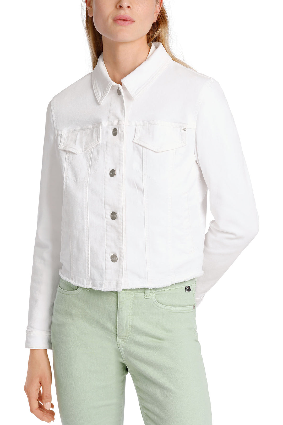 Marc Cain Additions WA 31.20 D50 100 White Denim Jacket - Olivia Grace Fashion