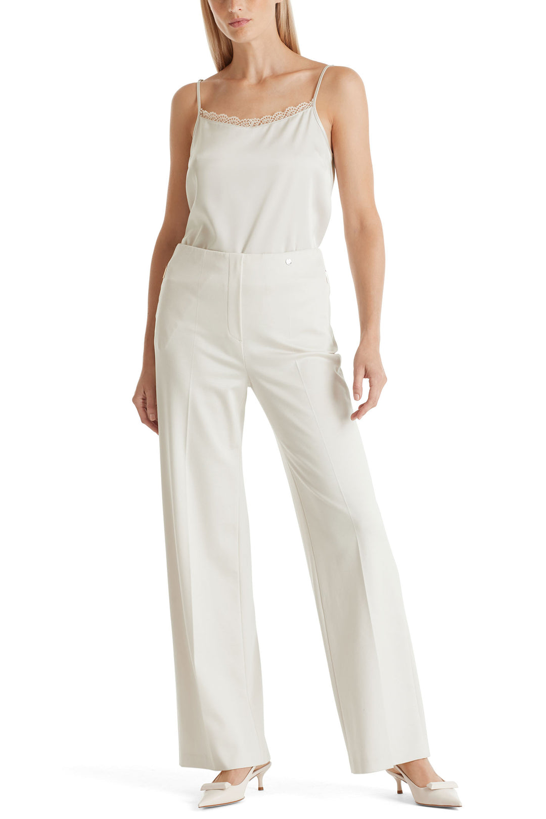 Marc Cain Additions WA 81.05 J24 182 Smoke Cream Pull-On Trousers - Olivia Grace Fashion